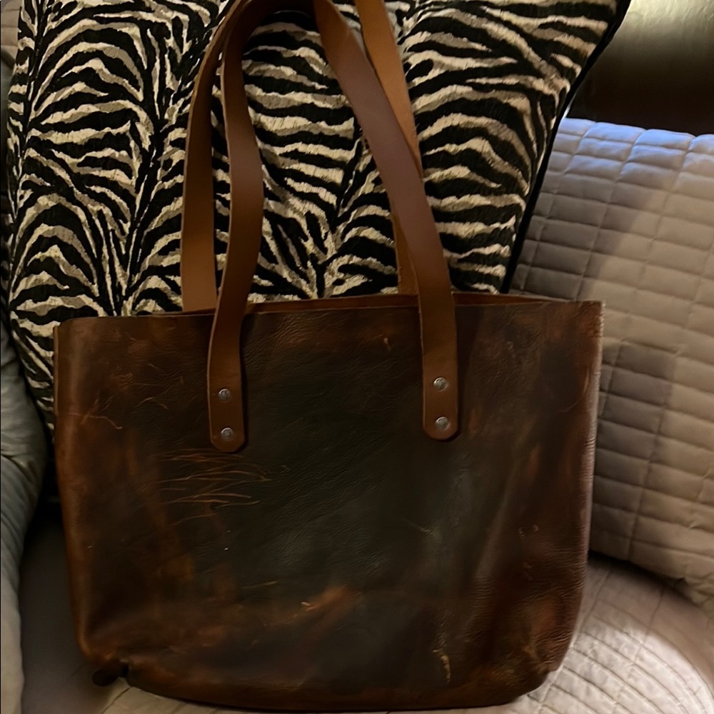 Chic sparrow Brown Leather Tote Bag